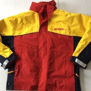 DHL Delivery Winter Coat Uniform Employee Men's XL Red Yellow Black